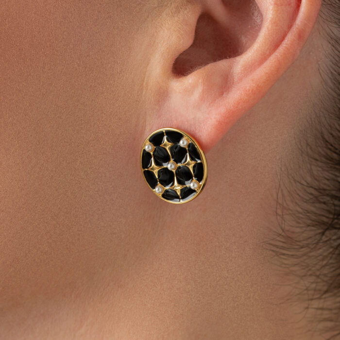 Noir Gold Earrings - Image 2